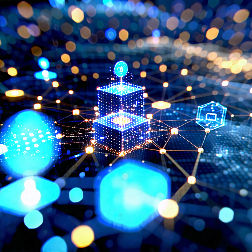 Tech Editorial Photography: Blockchain Network Visualization With Image, There