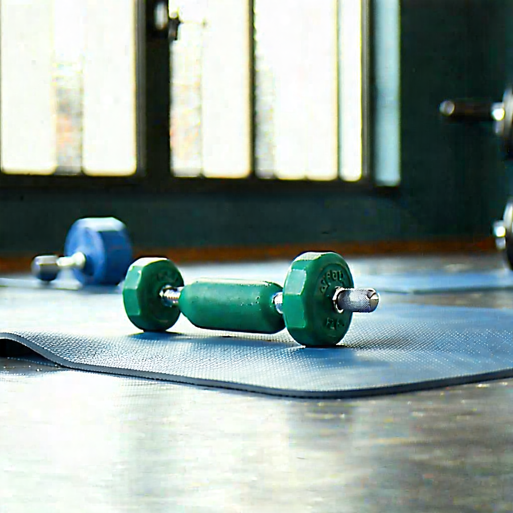Lifestyle Tilt-shift Photography: Wellness Scene With Fitness Equipment With Image, There