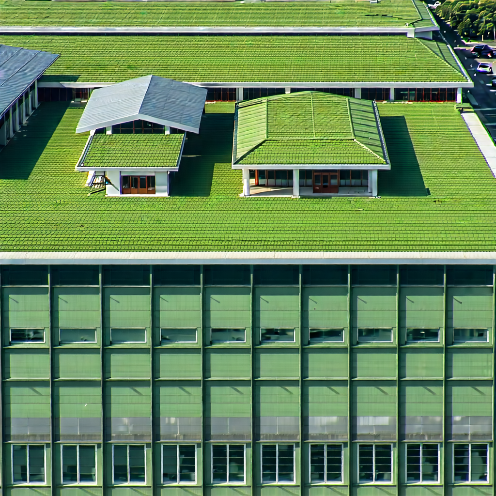 Urban Advertising Photography: Converted warehouse with green rooftop
