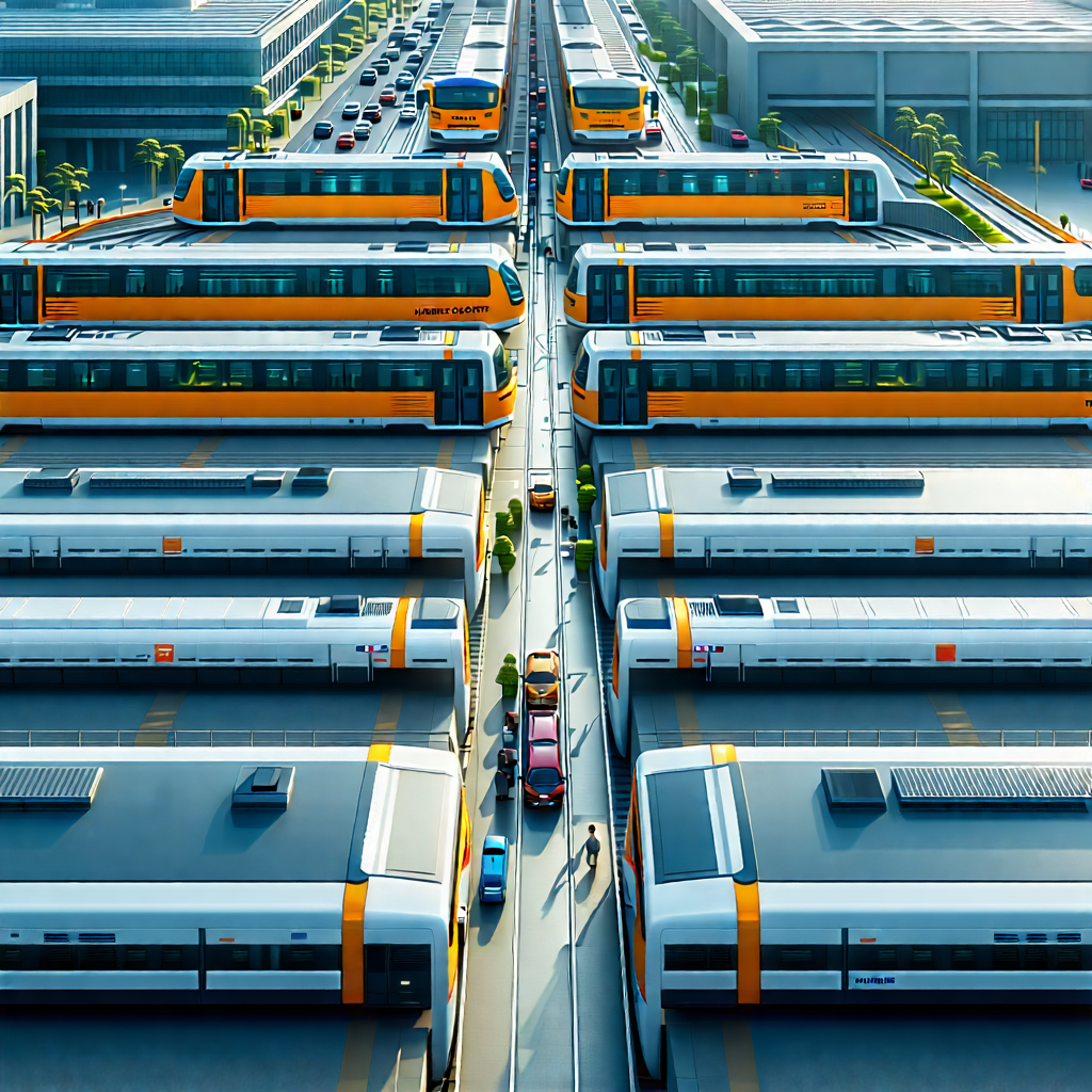 Urban Unreal Engine: Aerial View Of Transportation Hub With Long Line