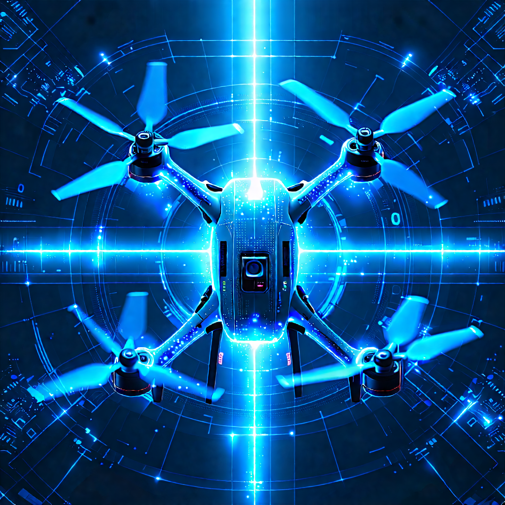 Tech Aerial Photography: Drone with data visualization