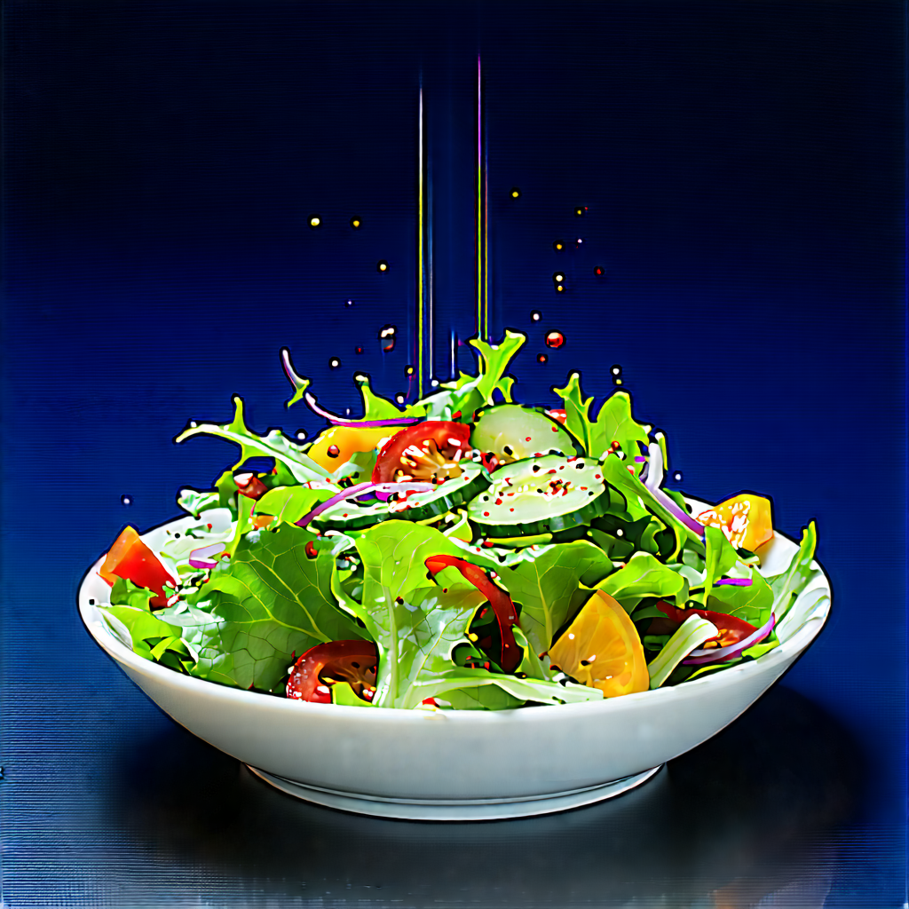 Lifestyle Concept Art: Fresh Salad Prepared With Fresh Ingredients With White Bowl