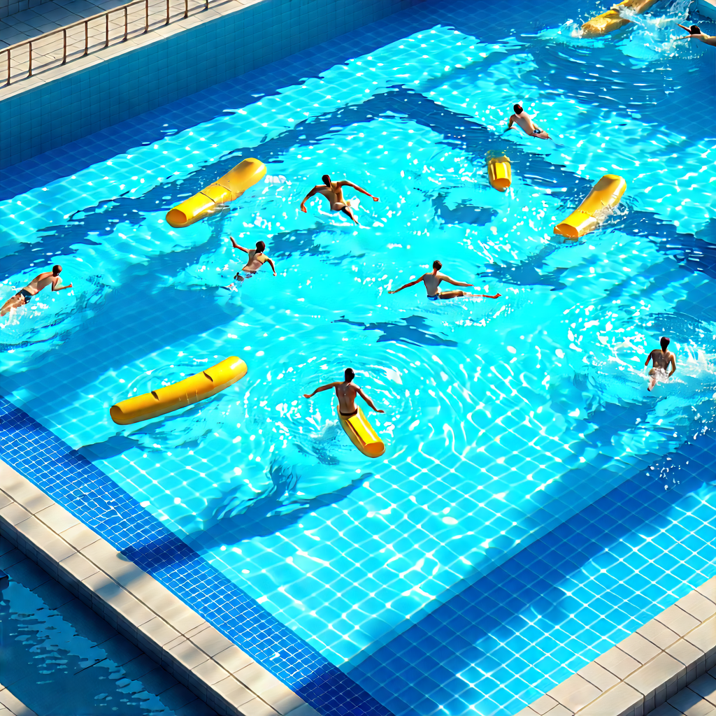 Lifestyle Isometric Design: Swimming in pool