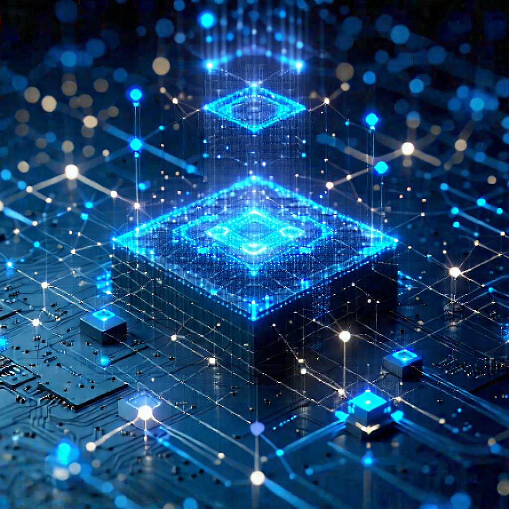 Tech Lithograph: Blockchain network visualization