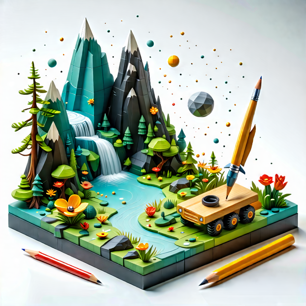 Lifestyle Isometric Design: Creative individual enjoying creative hobby