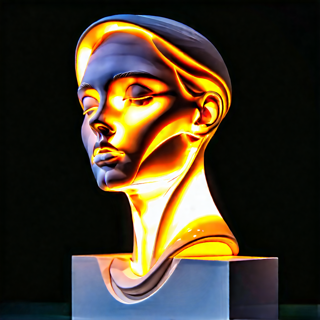 Urban Commercial Photography: Modern sculpture with sunset glow