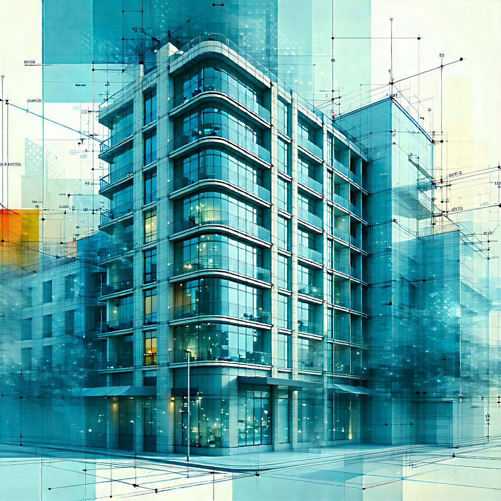 Urban Blueprint Style: Urban Loft With Artistic Facade With Large, Modern