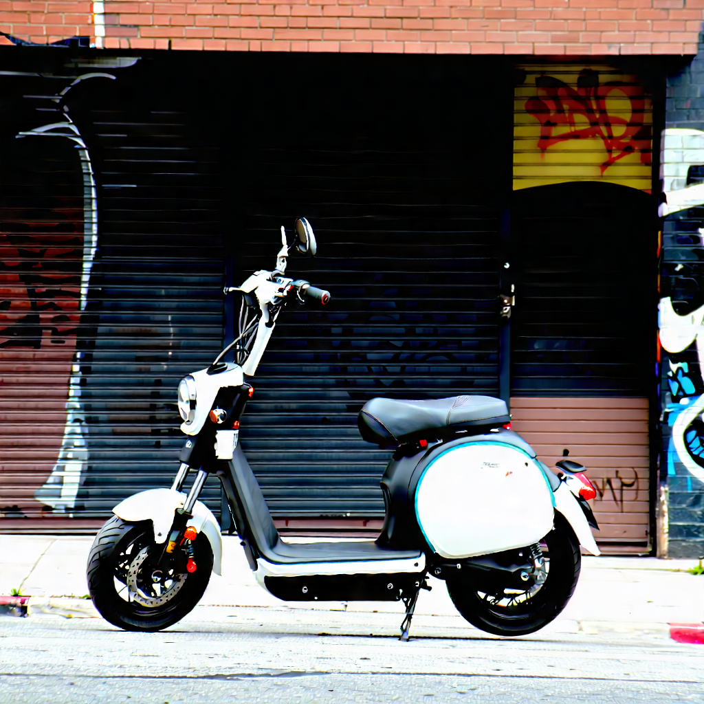 Urban Landscape Photography: City Electric Scooter In Arts District With White Black