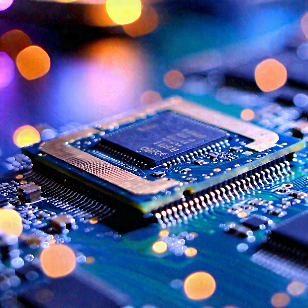Tech Oil Painting: Close-up of memory module