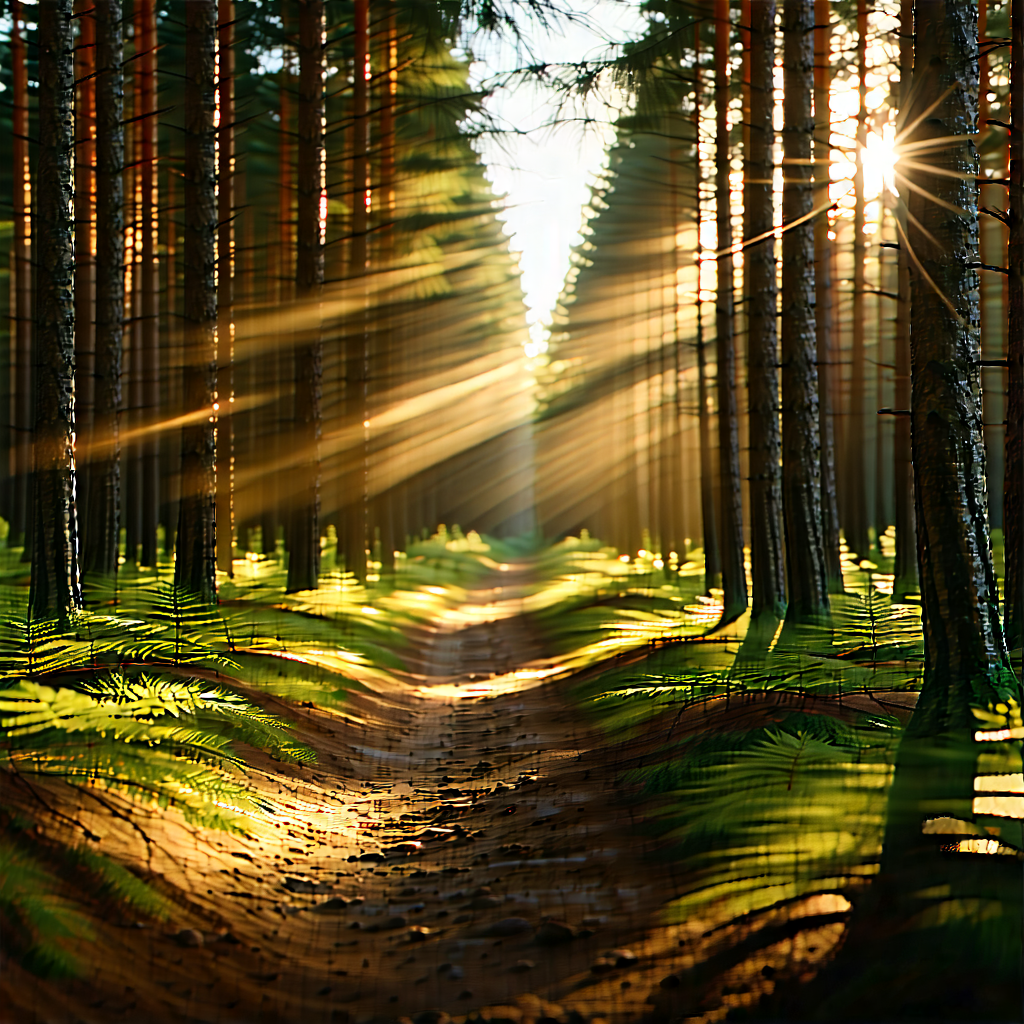 Nature Stock Photography: Path through pine forest