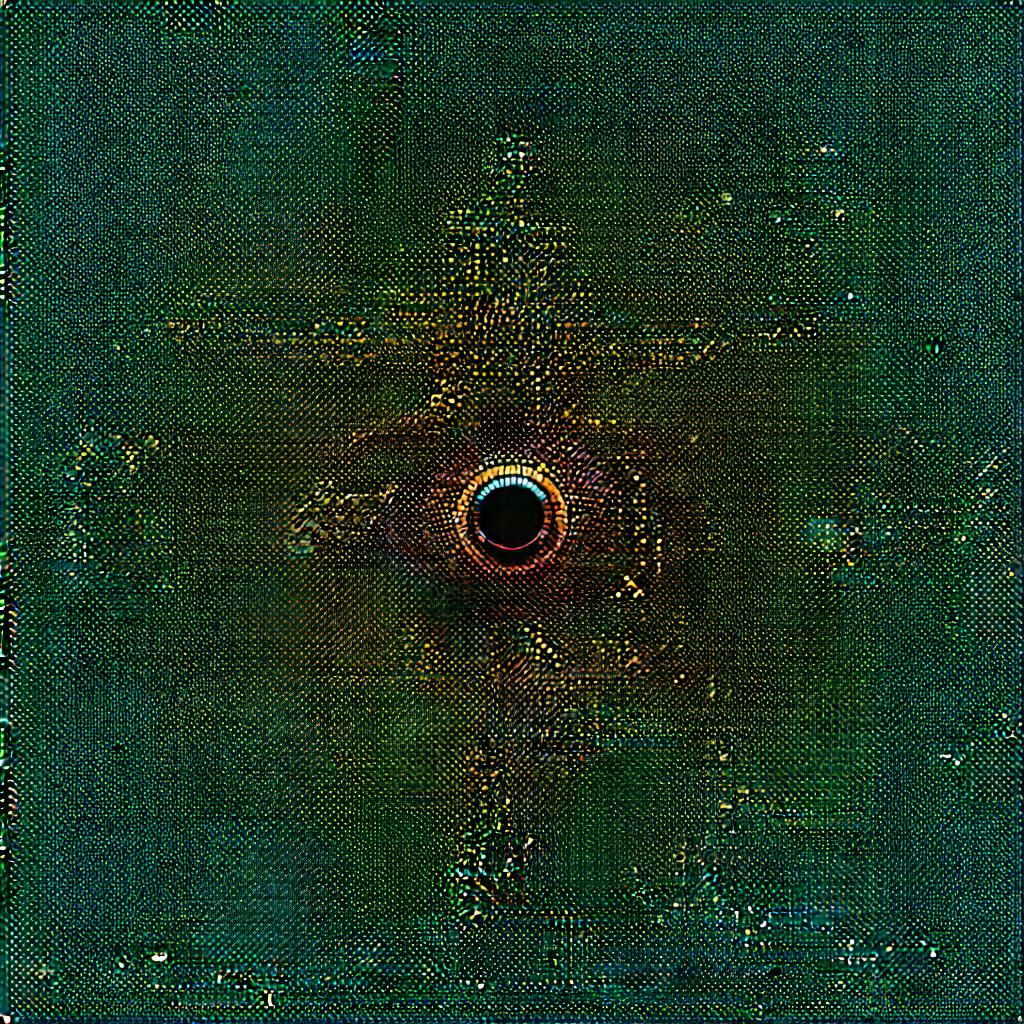 Abstract Retro Poster Style: Macro View Of Microscopic View With Close-up Black