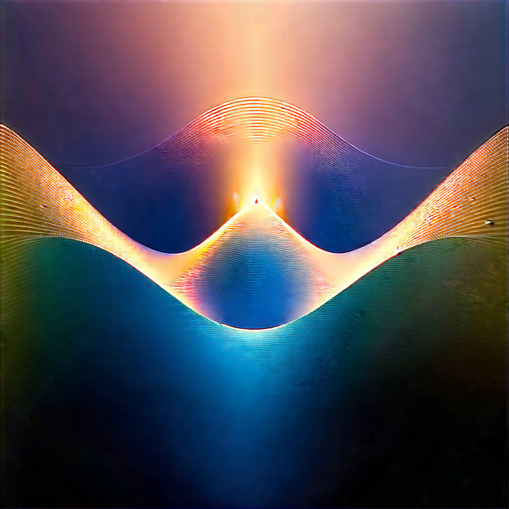 Abstract Diagram Style: Fractals With Prismatic Light With Painting Mountain