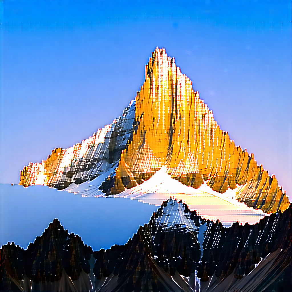 Nature Macro Photography: Clear (sky:1.45) Over (mountain:1.37) Peak With Majestic Mountain