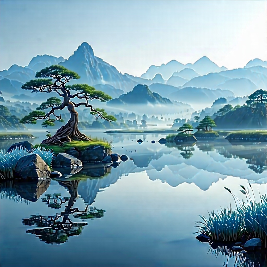 Tech Landscape Photography: Smartphone With Data Visualization With Serene Scene