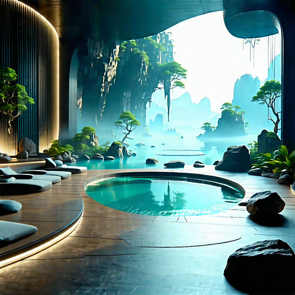 Lifestyle Concept Art: Wellness scene with meditation space