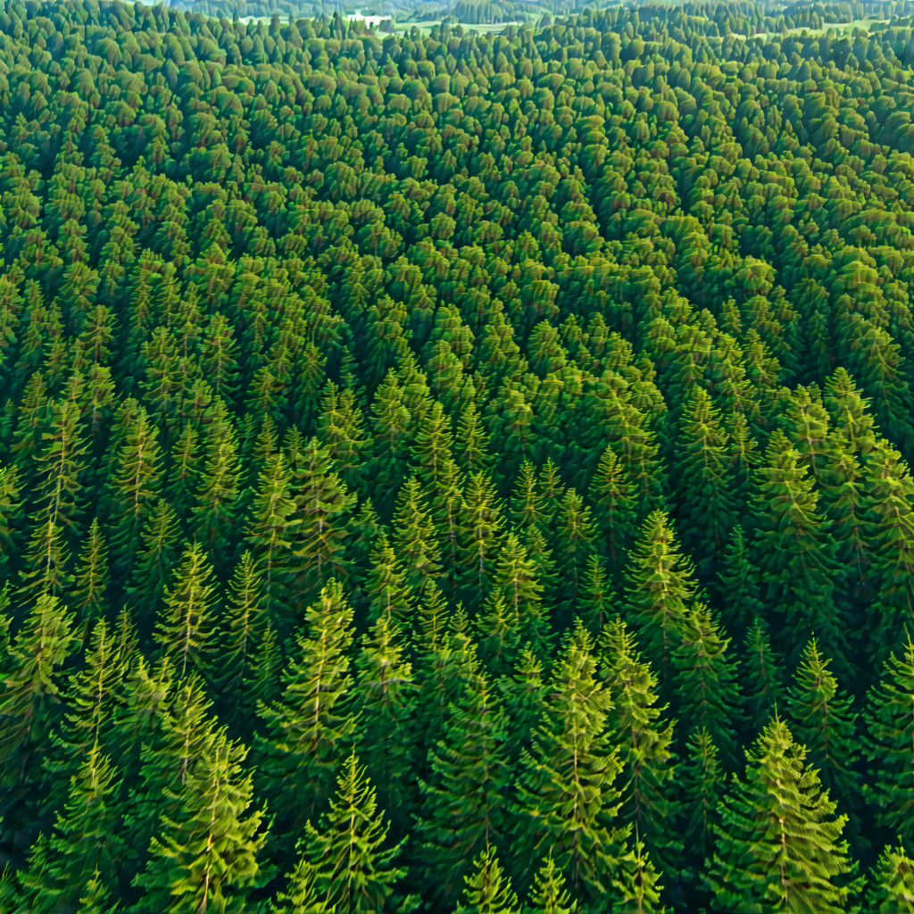 Nature Aerial Photography: (forest:1.3) scene during midday