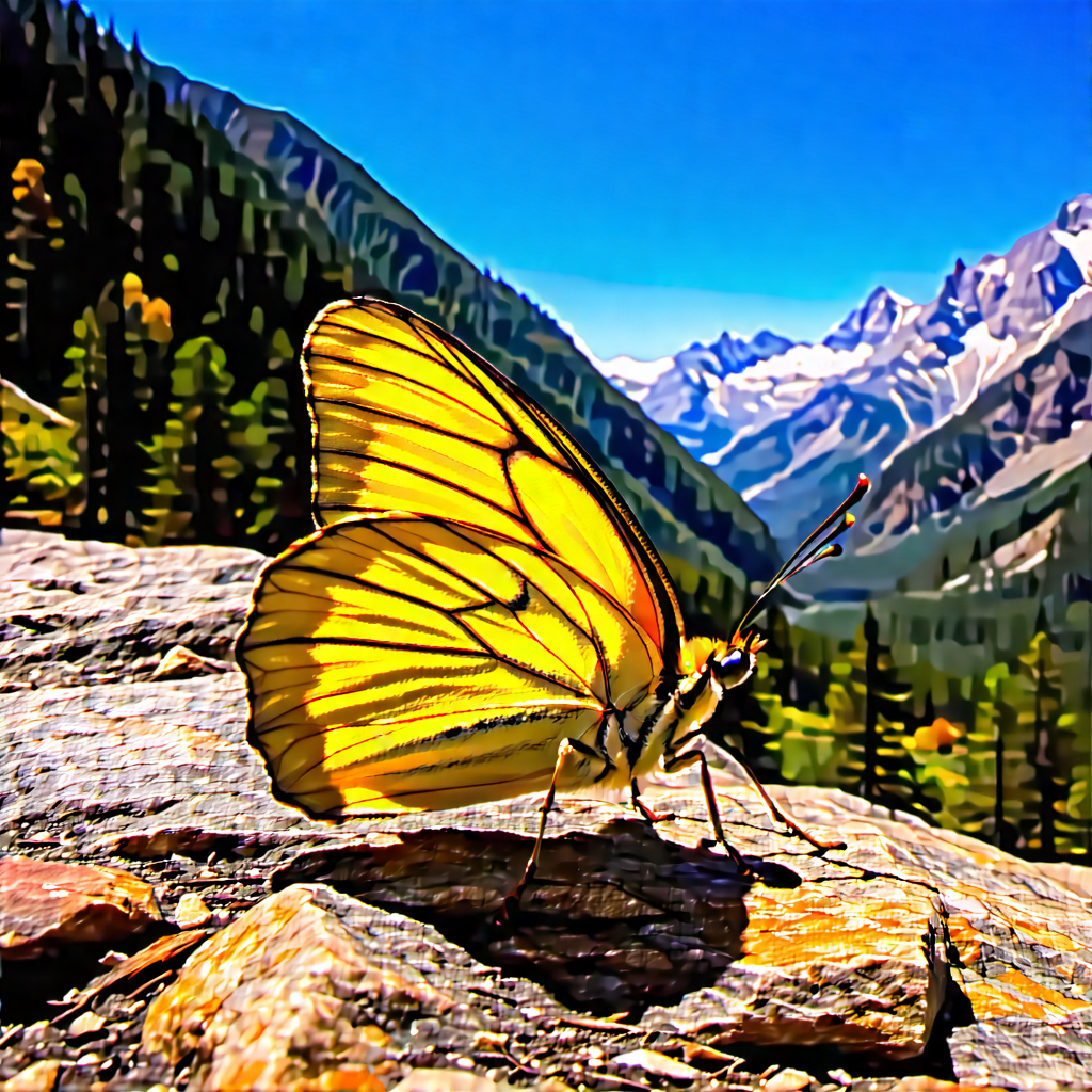 Nature Landscape Photography: Butterfly In Mountain Terrain With Beautiful Butterfly
