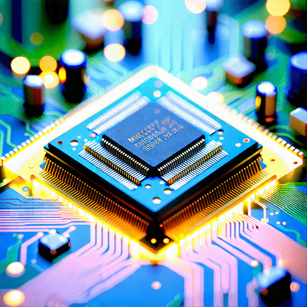Tech Isometric Design: Close-up of microprocessor