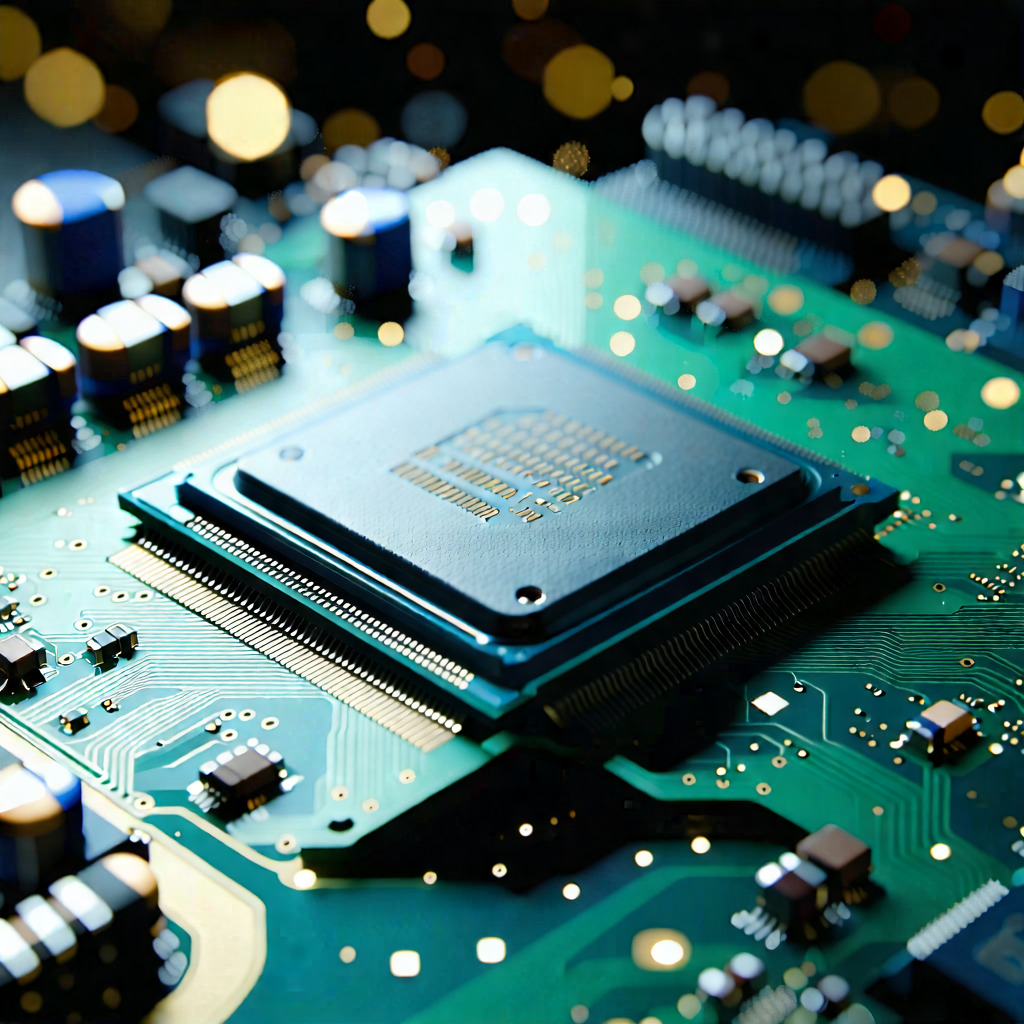 Tech Product Photography: Close-up of microprocessor