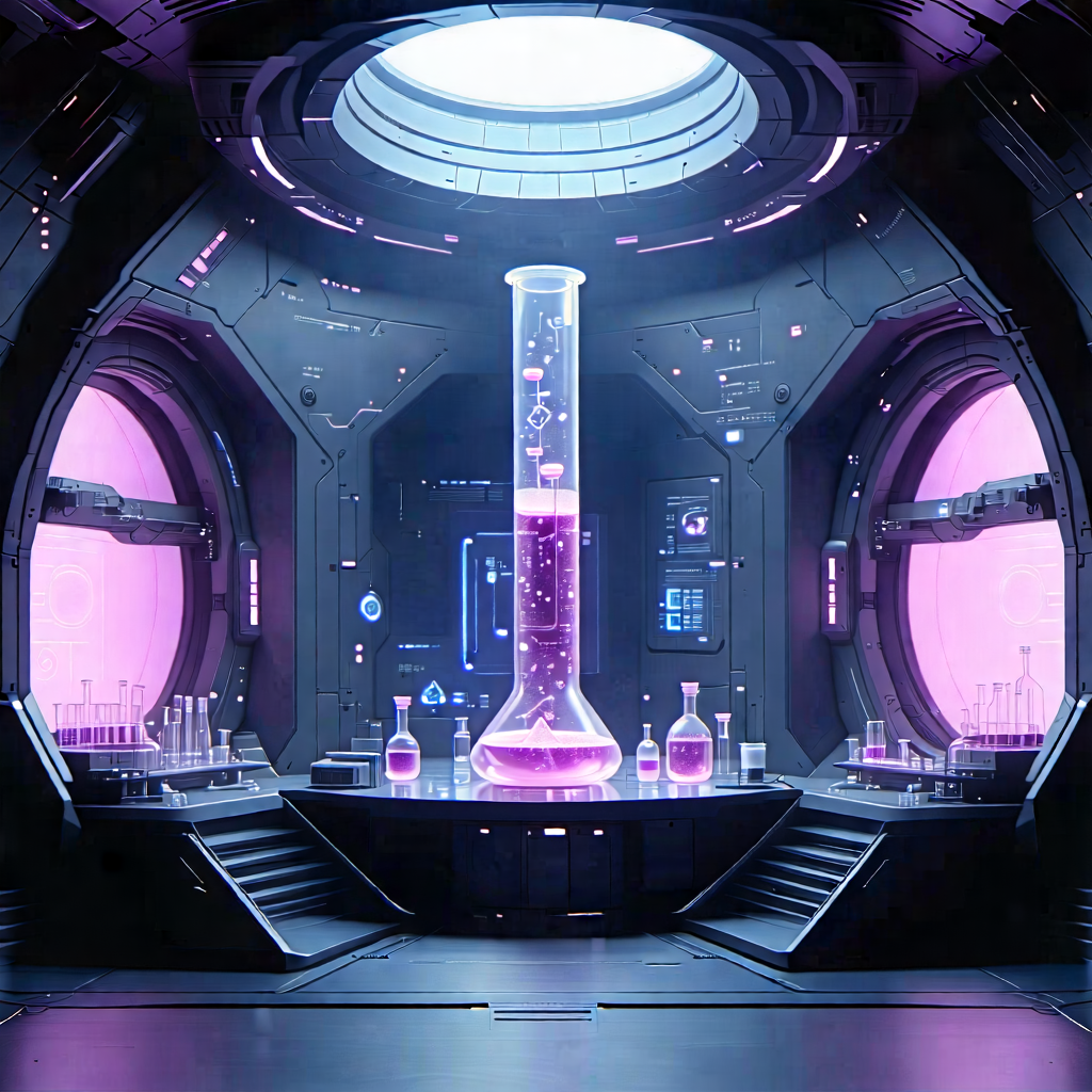 Tech Concept Art: Futuristic Research Laboratory With Image, There
