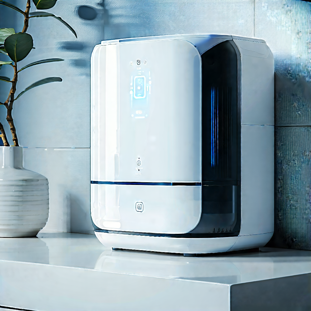 Tech Macro Photography: Innovative Smart Appliance Design With White Purifier