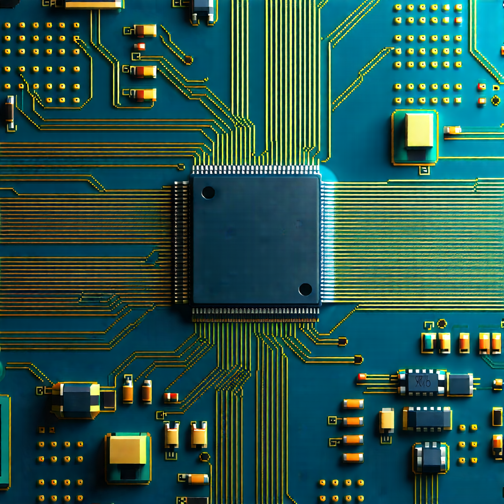 Tech Diagram Style: Close-up of electronic circuit