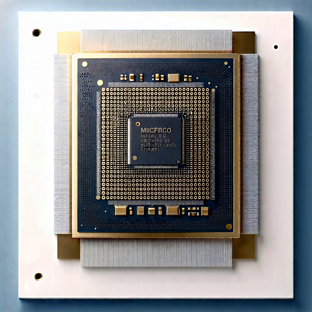 Tech Matte Painting: Microchip With Digital Particles With Close-up Computer