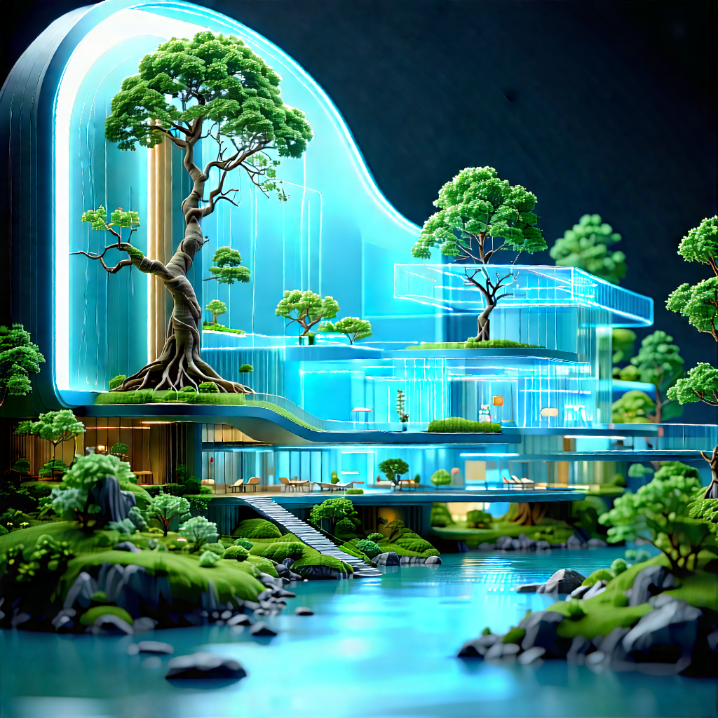 Tech Landscape Photography: Innovative Medical Technology Design With Futuristic Building