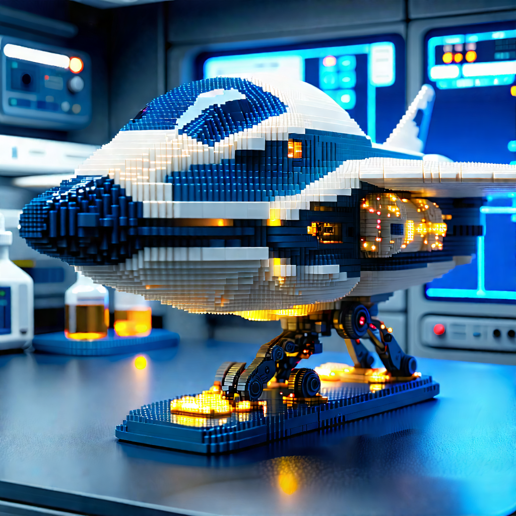 Tech Voxel Art: Aerospace technology in modern laboratory