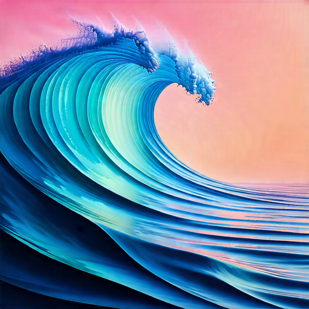 Abstract Macro Photography: Wave Propagation Captured In Abstract Form With Large, Blue
