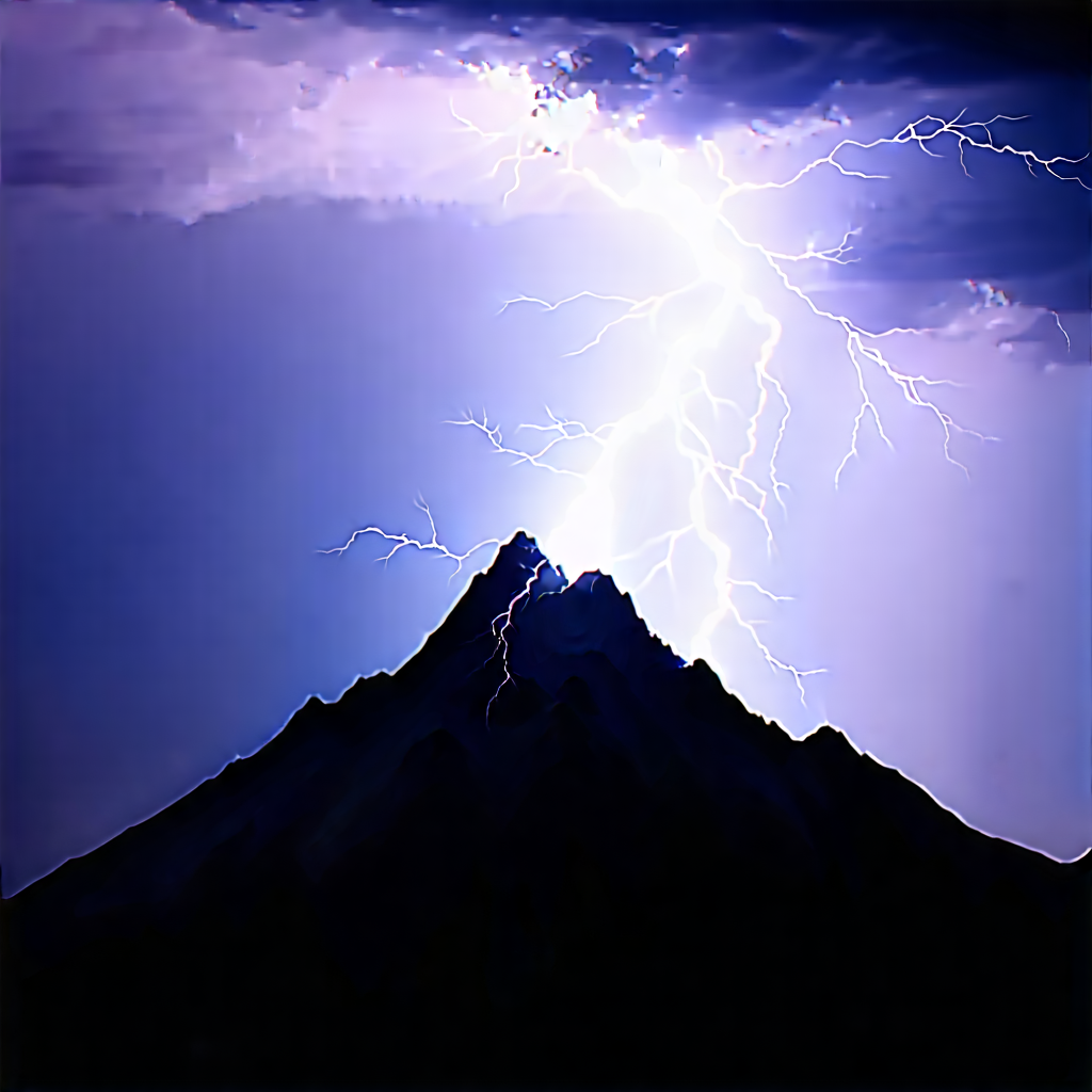 Nature Editorial Photography: Lightning Over Mountain Peak With Captures Stunning