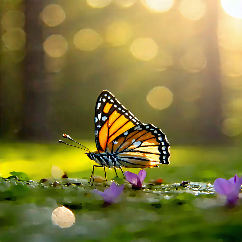 Nature Architectural Photography: Butterfly In Natural Habitat With Beautiful Butterfly