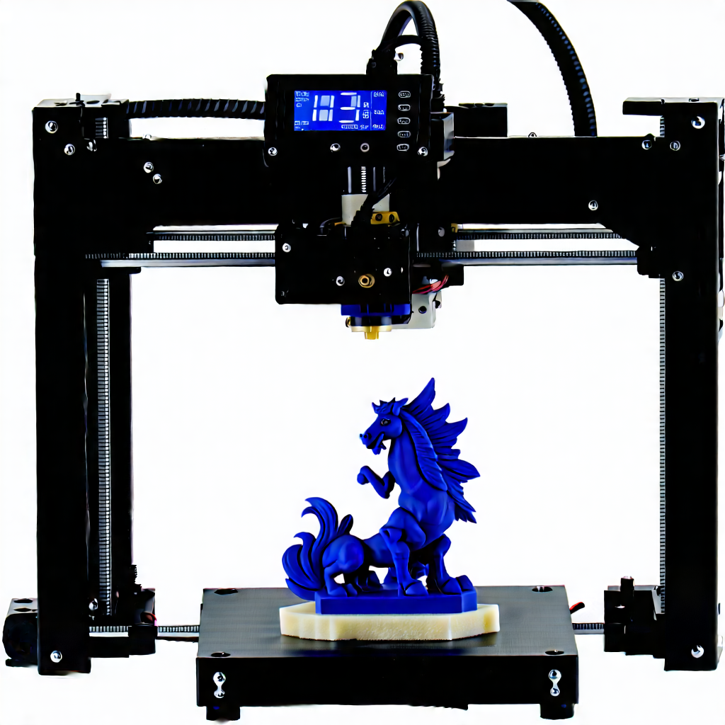 Tech Oil Painting: 3d printer with data streams