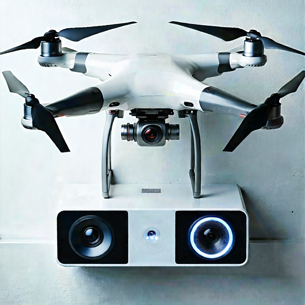 Tech Drone Photography: Innovative Smart Appliance Design With White Drone