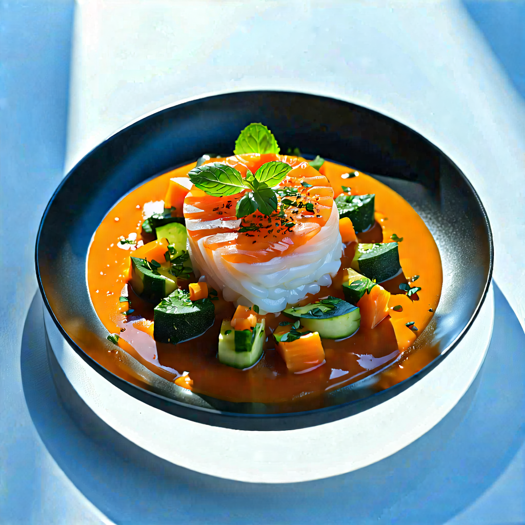 Lifestyle Minimalist Design: Healthy Meal Prepared With Artistic Presentation With Plate Food,
