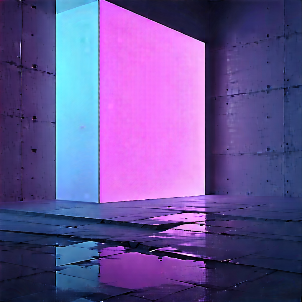Abstract Cyberpunk Style: Minimalist Study With Subtle Texture With Large, Open
