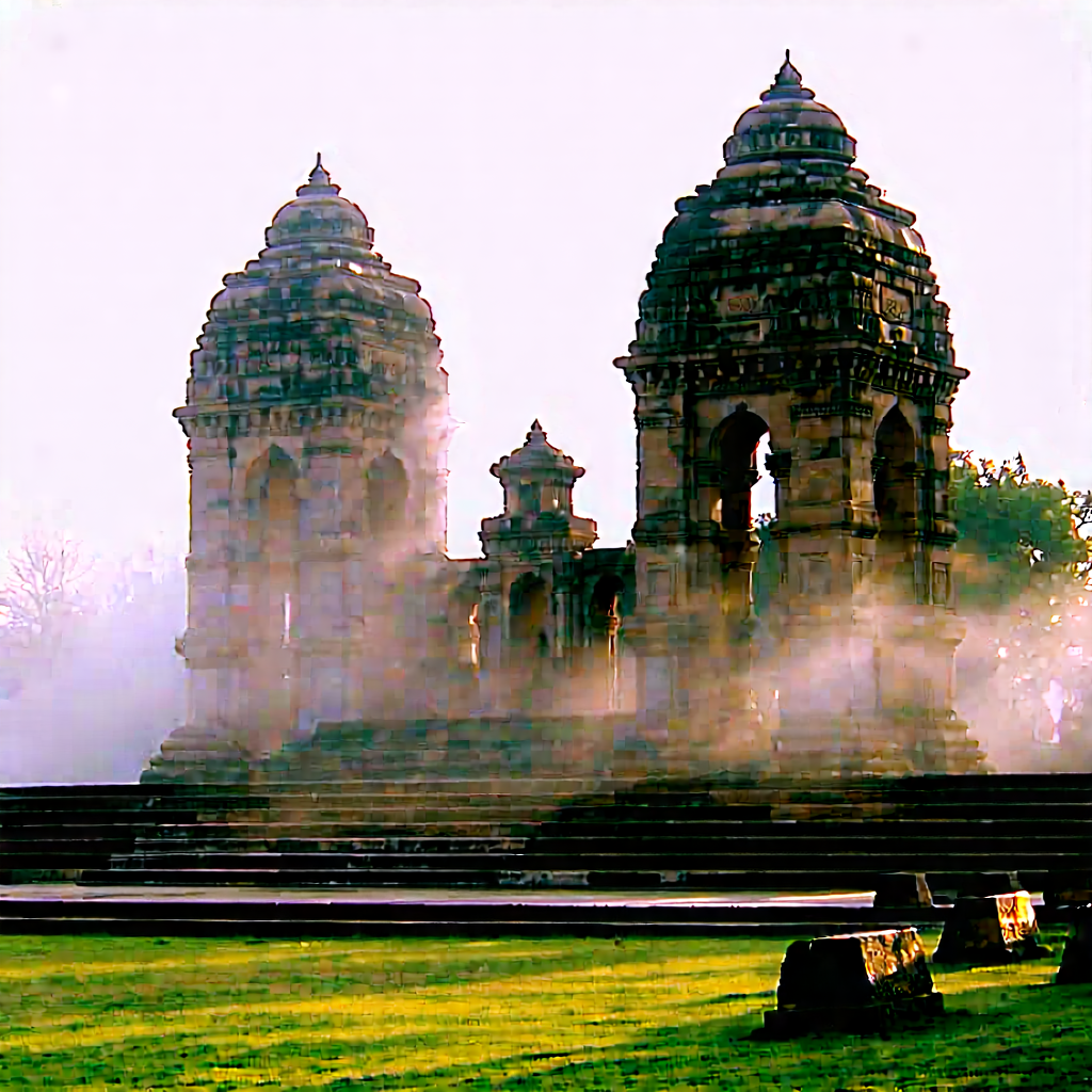 Urban Hdr Photography: Historic Monument With Morning Mist With Large, Ancient
