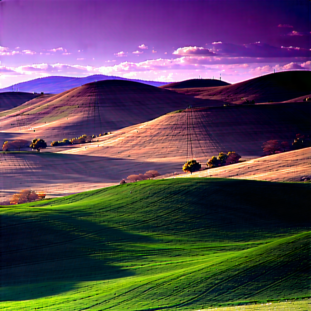 Nature Editorial Photography: Rolling Hills During Midday With Beautiful Landscape