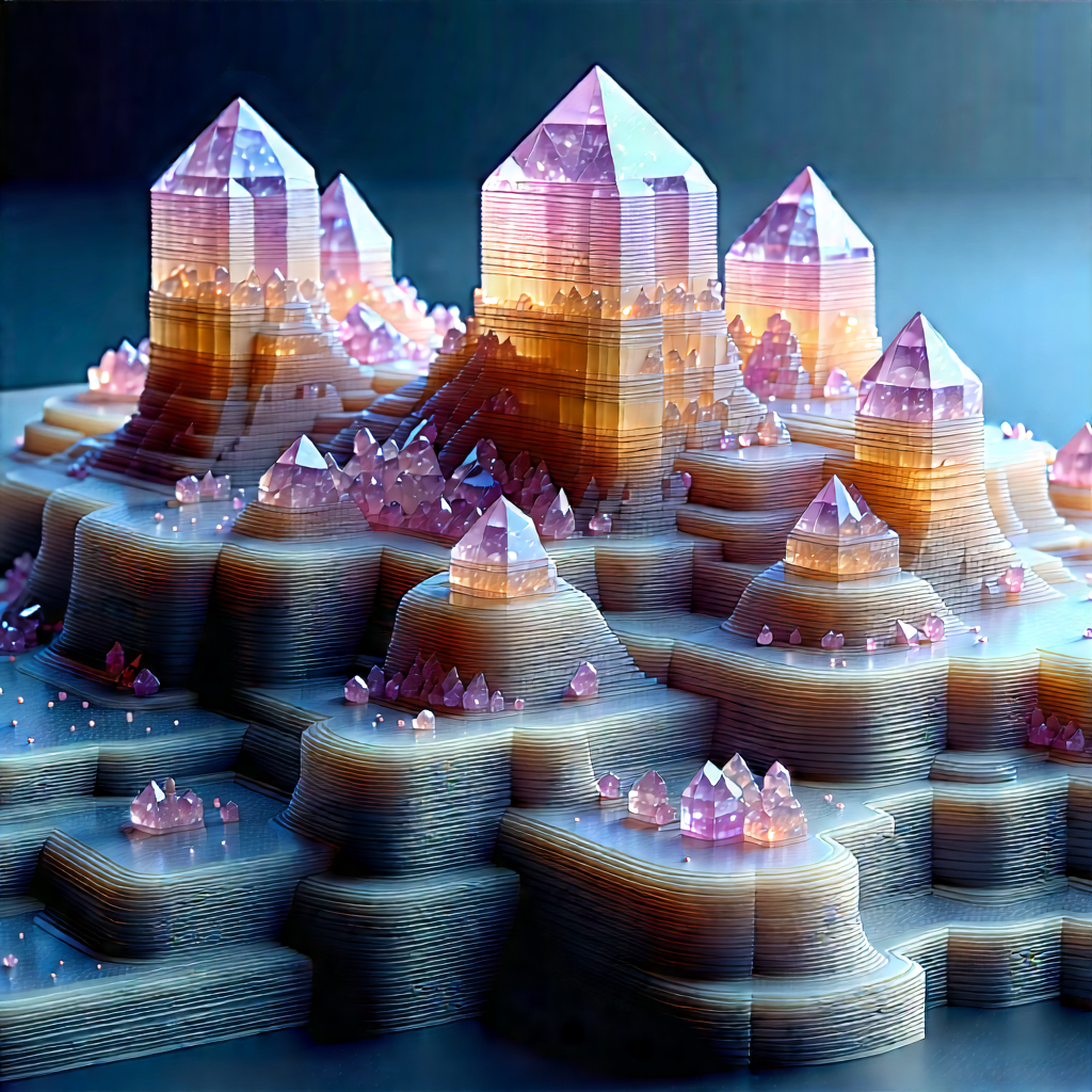 Abstract Voxel Art: Macro View Of Crystalline Structure With Image, There