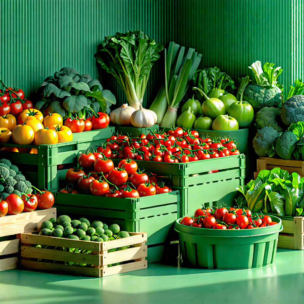 Urban 3d Render: Urban Farmers Market Scene With Large Display