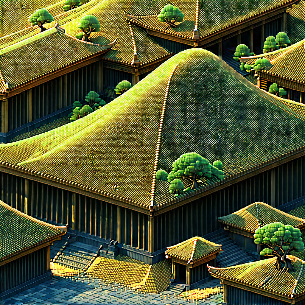Abstract Ukiyo-e Style: Granular Structure With Model Chinese