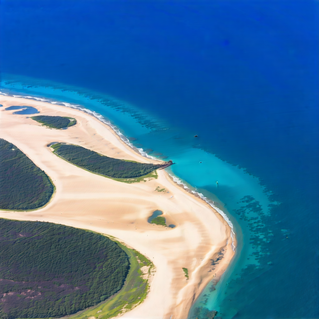 Nature Drone Photography: Aerial View Of Coastal Islands With Beautiful Blue