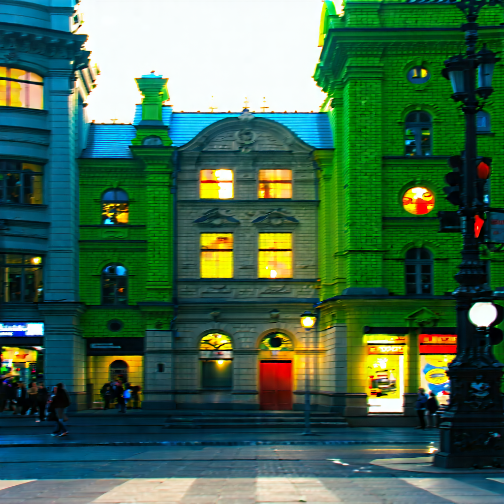 Urban Stock Photography: Urban street with historic (buildings:1.41)