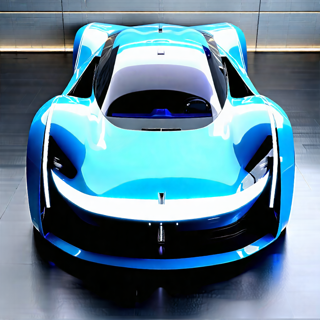 Tech Flat Design: Innovative Electric Vehicle Design With Blue Sports