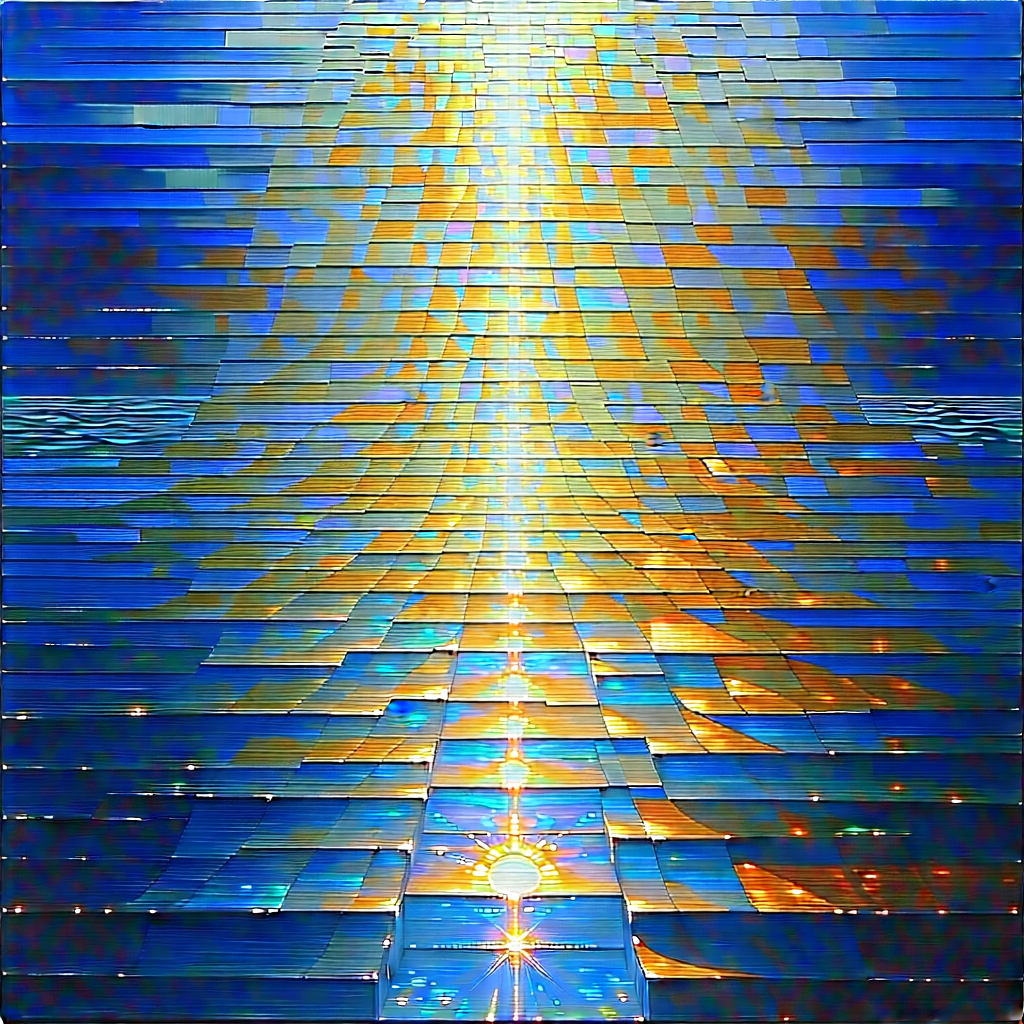 Abstract Oil Painting: Tessellation With Refracted Light With Colorful Abstract