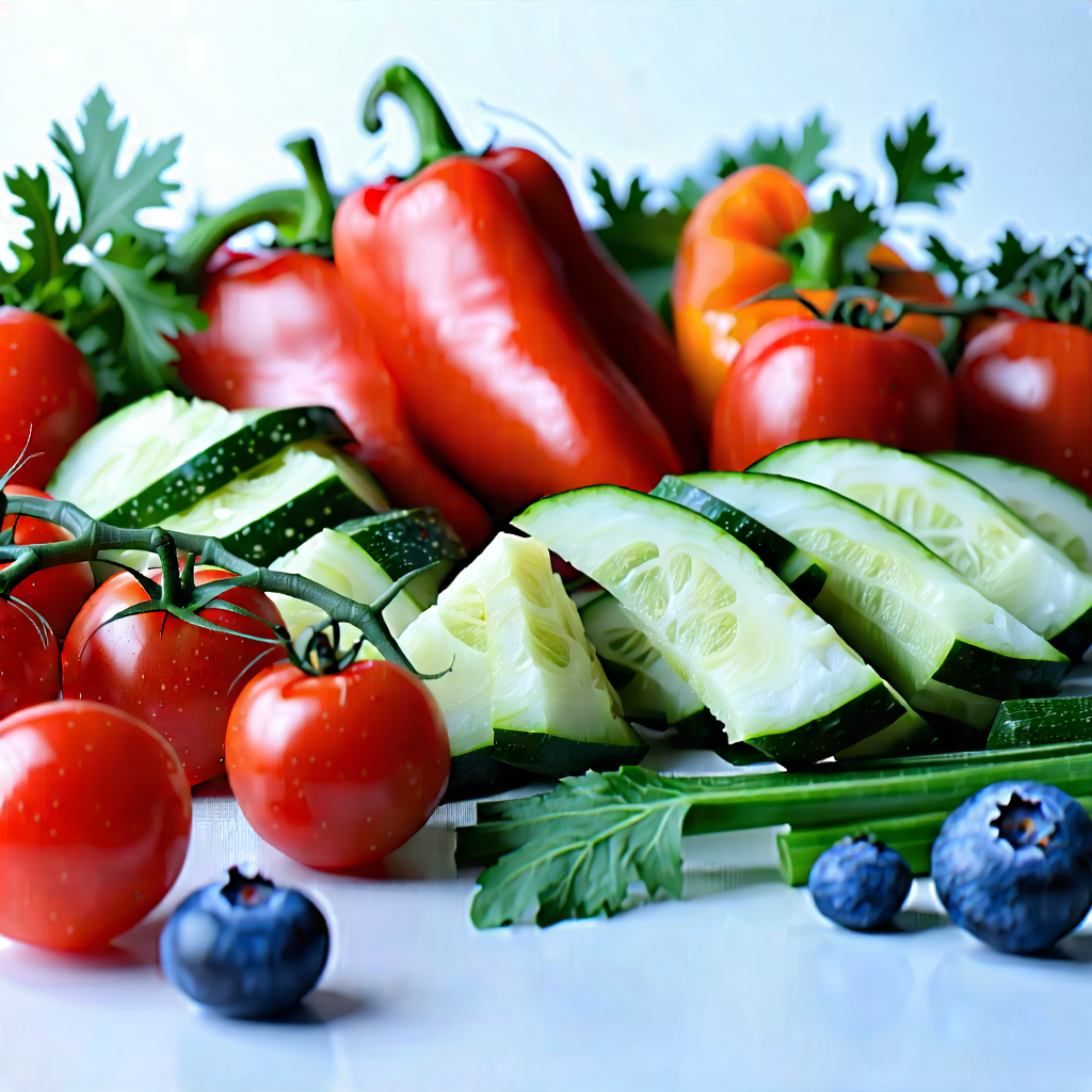 Lifestyle Tilt-shift Photography: Healthy Meal Prepared With Seasonal Produce With Table Filled