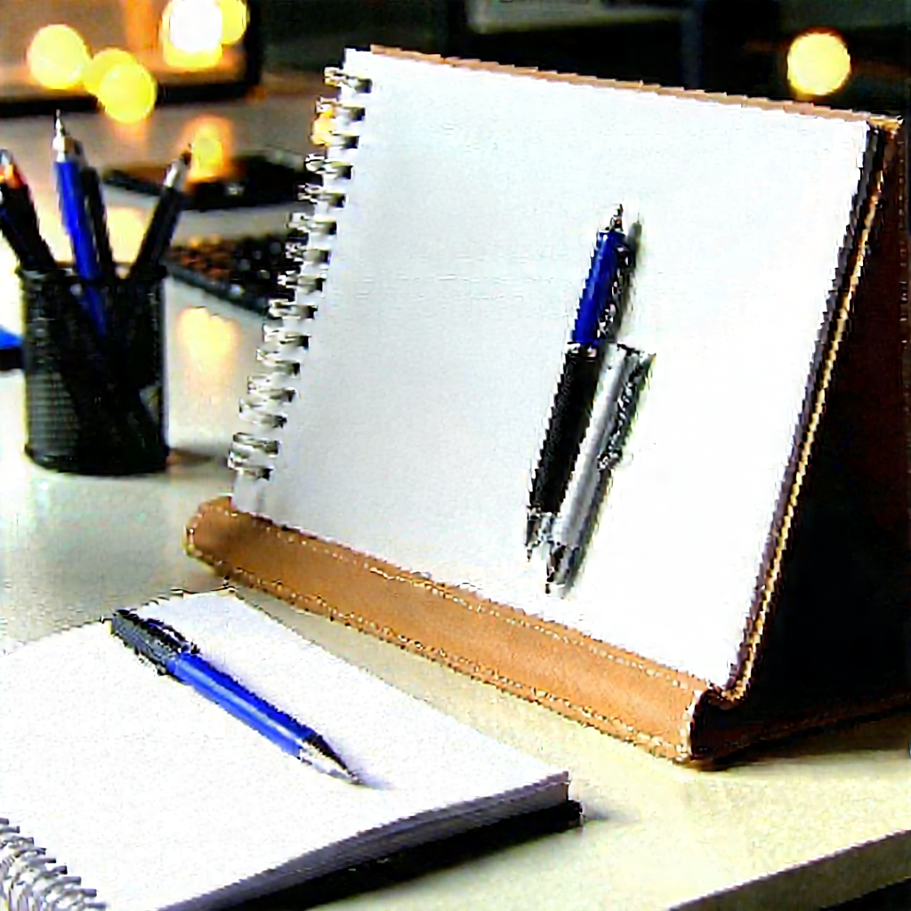 Business Unreal Engine: Workplace with notebooks and pens on desk