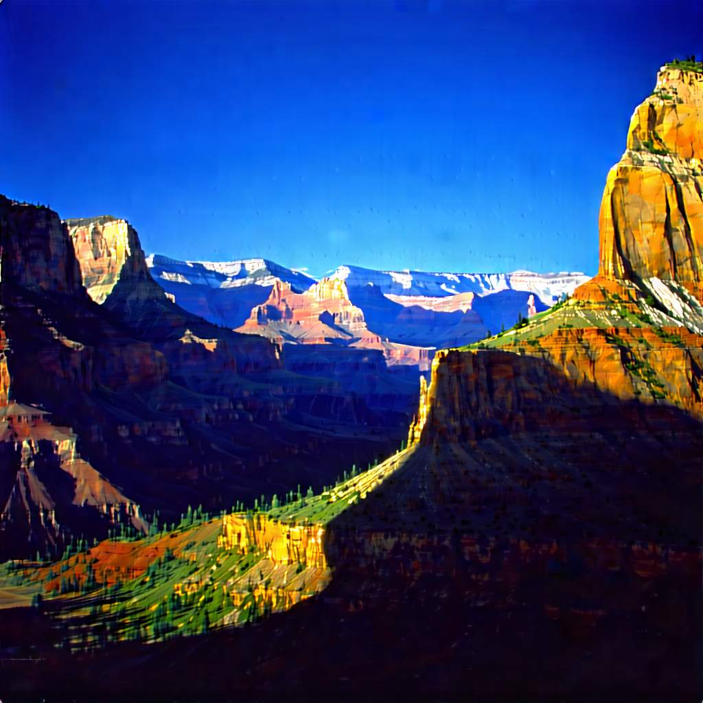 Nature Lithograph: Canyon During Blue Hour With Beautiful Mountain