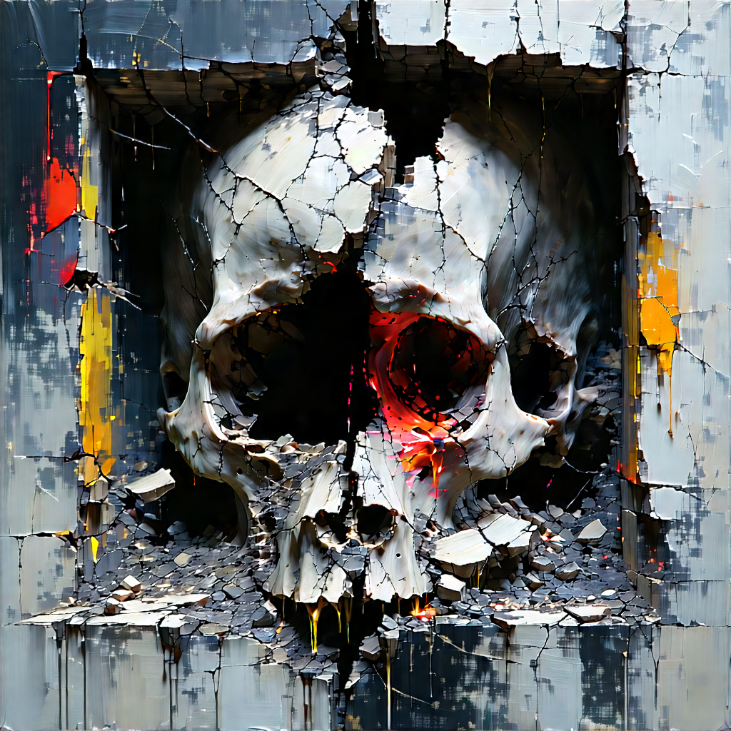 Abstract Infographic Style: Decay represented through textural contrasts