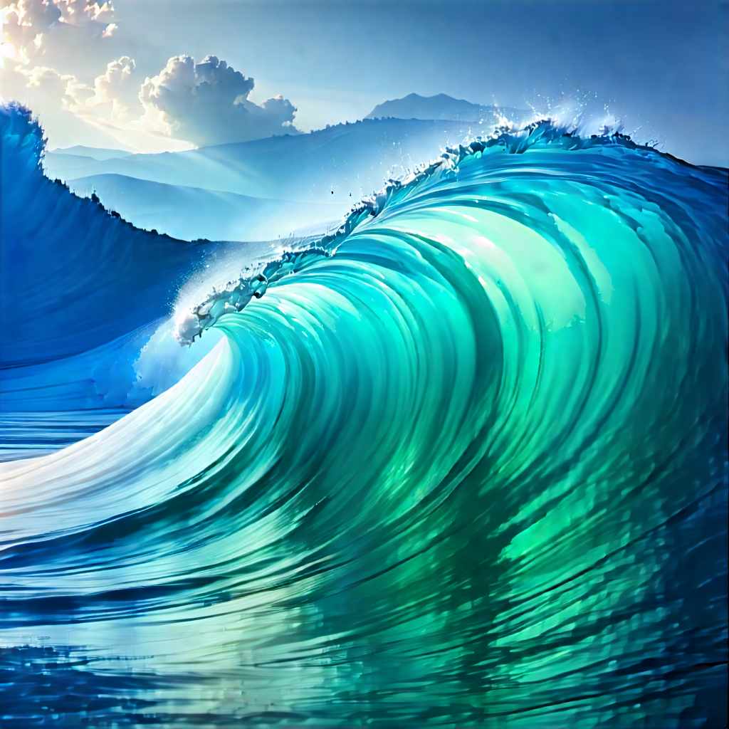 Abstract Professional Photography: Wave Propagation Captured In Abstract Form With Large Wave